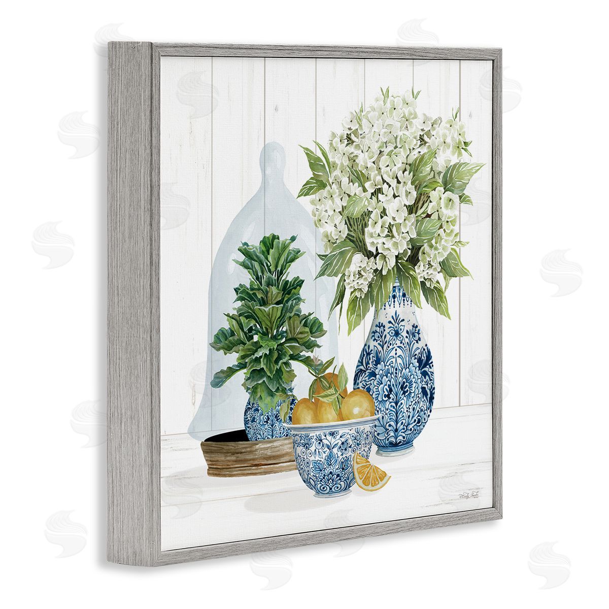 Cindy Jacobs Country Botanicals Citrus Arrangement Gray Framed Glicee Wall Art Print