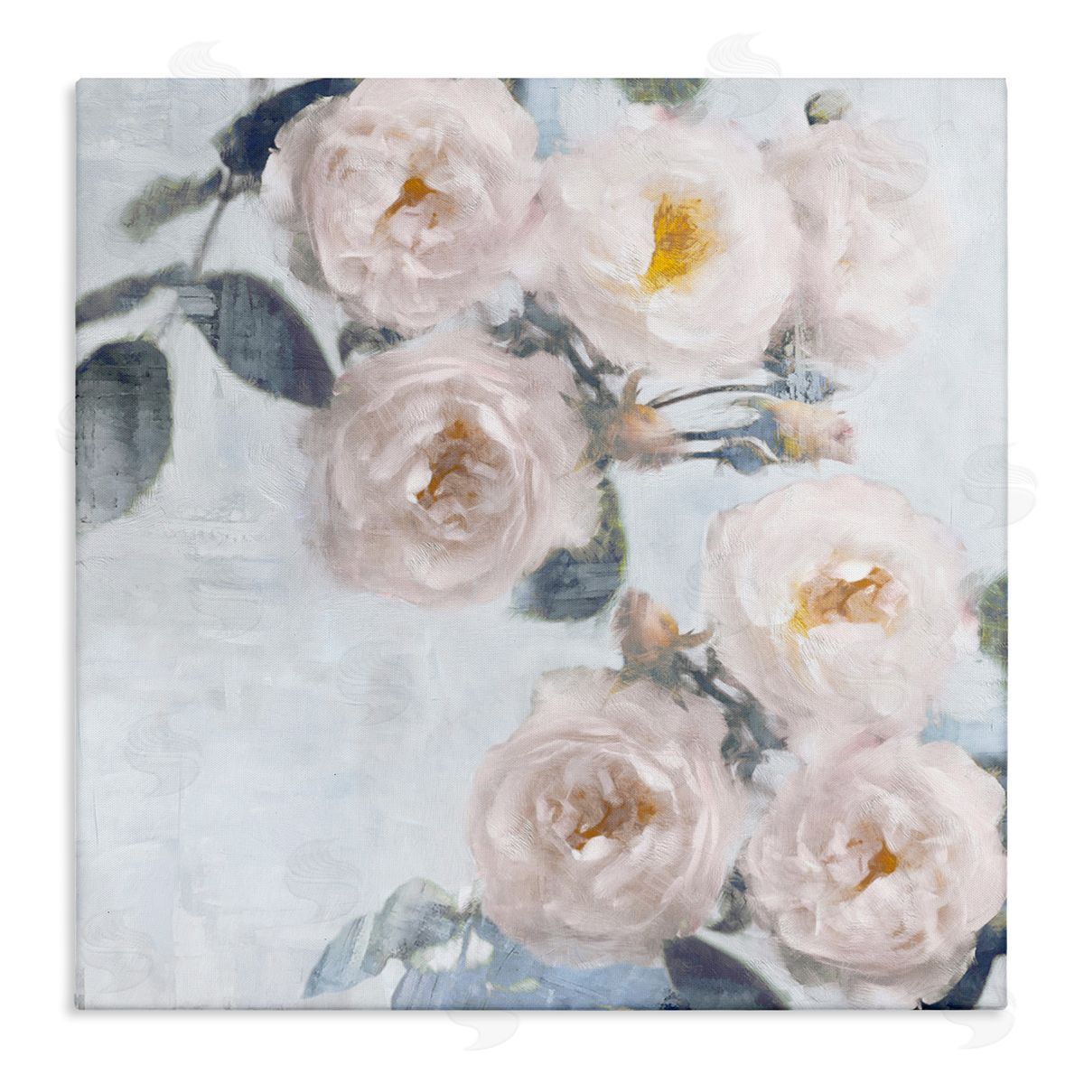 Emily Ford Delicate Pink Roses Arrangement Stretched Canvas Wall Art Print