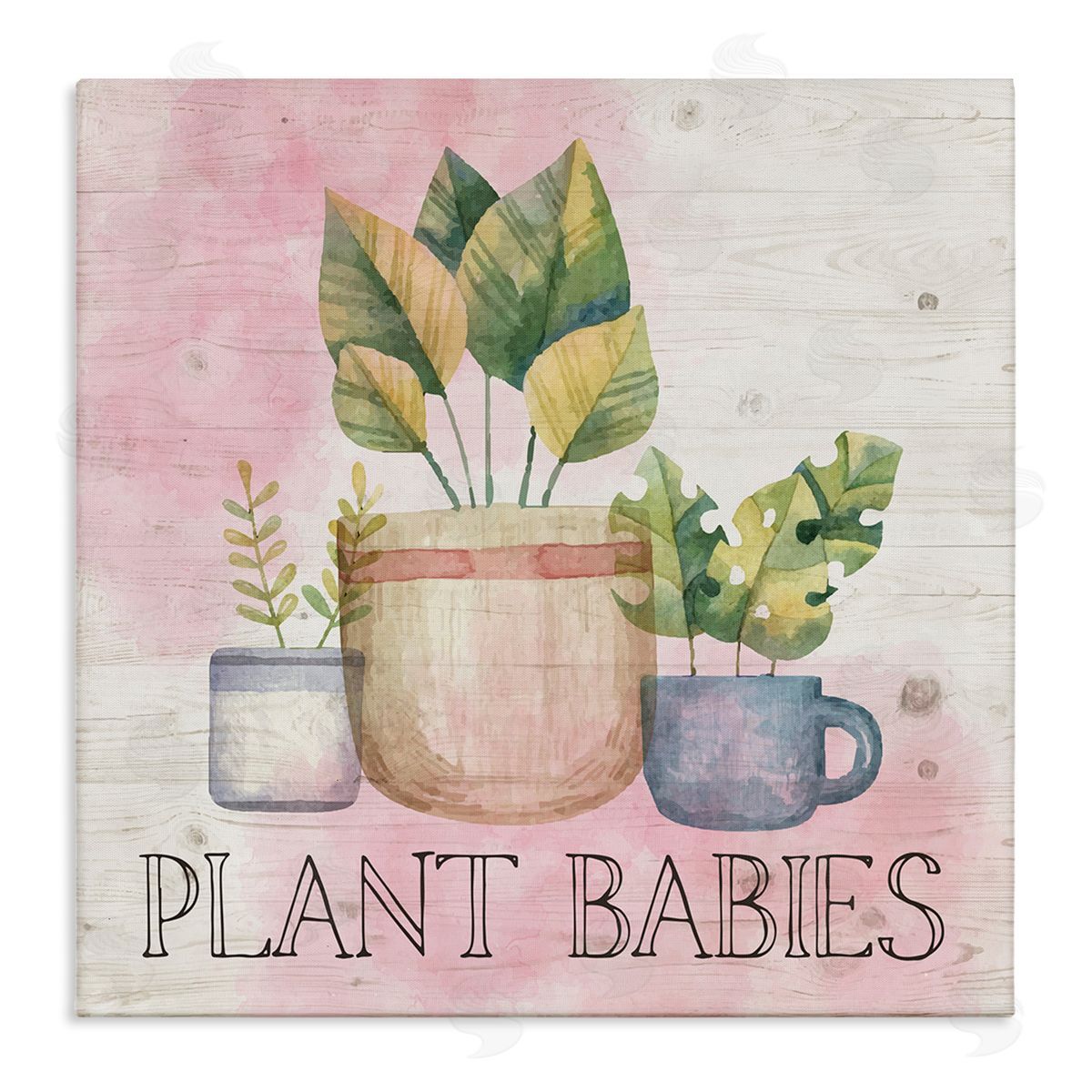 Nicole DeCamp Plant Babies Potted Sprigs Garden Stretched Canvas Wall Art Print