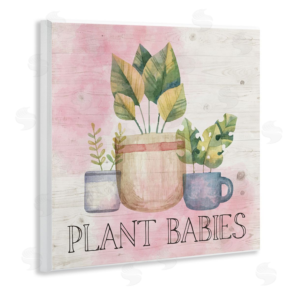 Nicole DeCamp Plant Babies Potted Sprigs Garden Wooden Wall Plaque Art Print