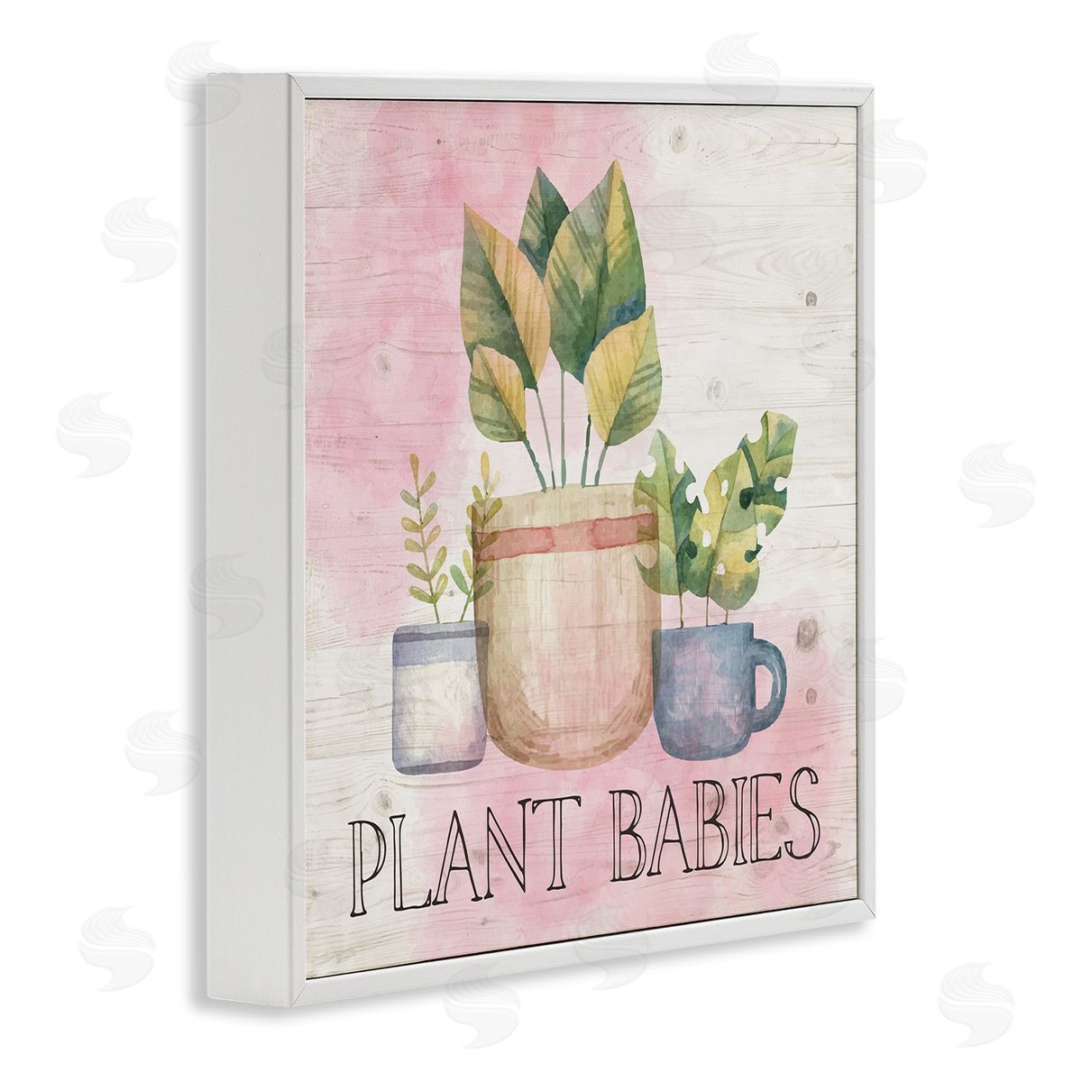 Nicole DeCamp Plant Babies Potted Sprigs Garden White Framed Glicee Wall Art Print
