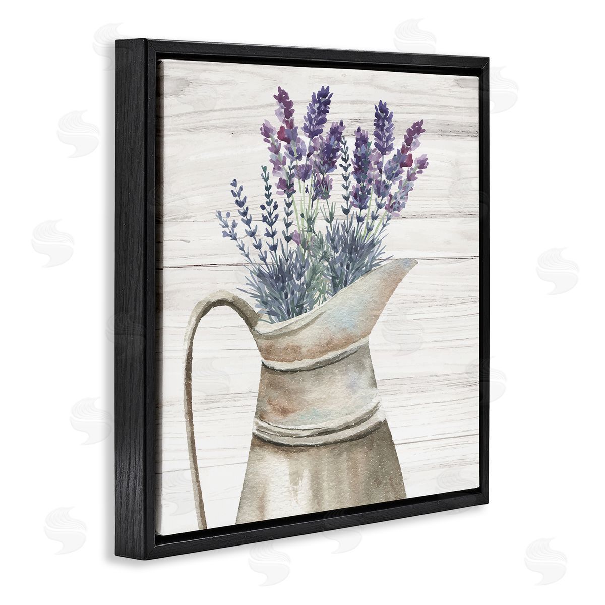 Nicole DeCamp Lavender Sprigs Country Gardening Black Floating Frame Canvas Wall Art Print
