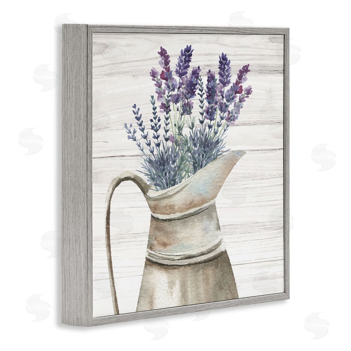 Nicole DeCamp Lavender Sprigs Country Gardening Gray Framed Glicee Wall Art Print