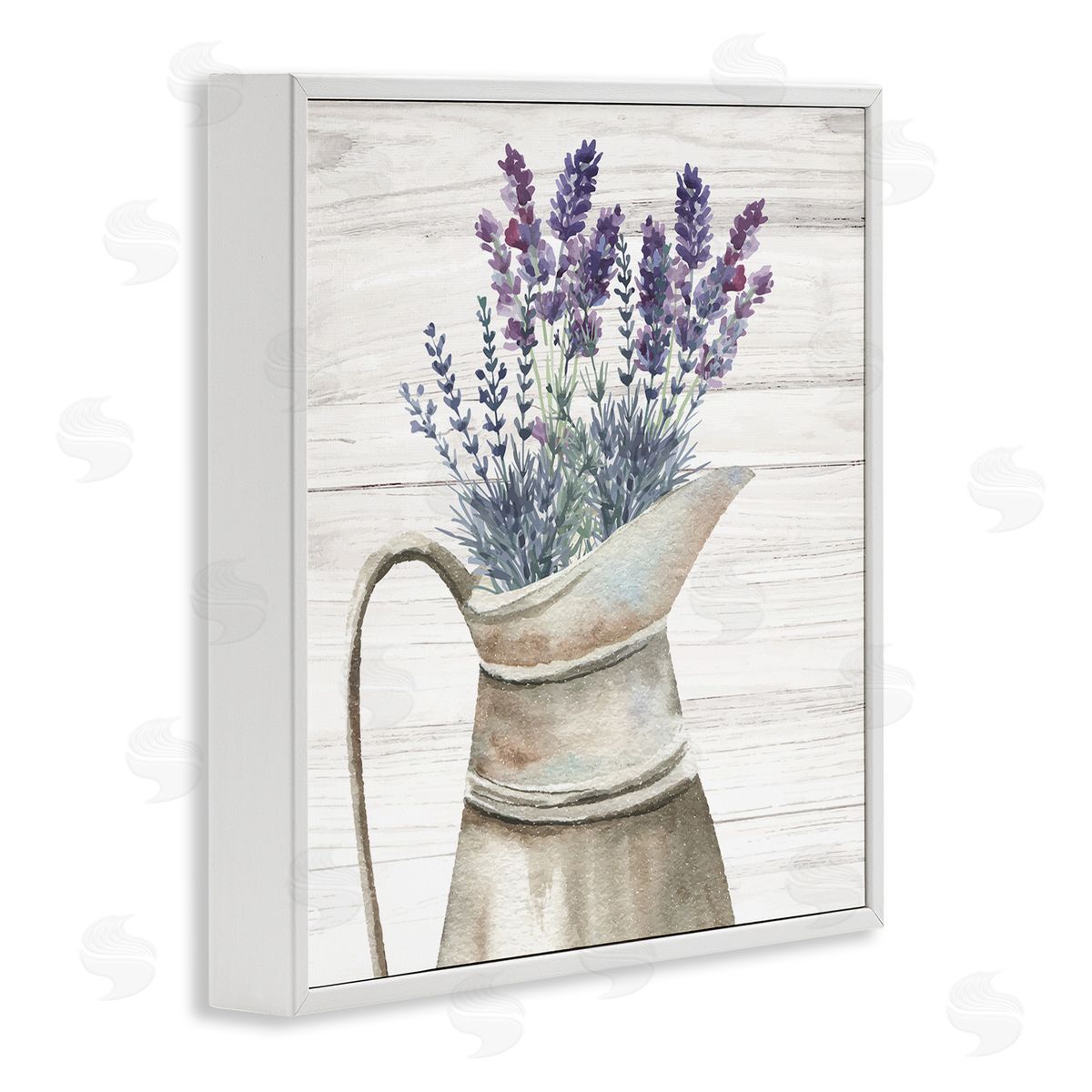 Nicole DeCamp Lavender Sprigs Country Gardening White Framed Glicee Wall Art Print