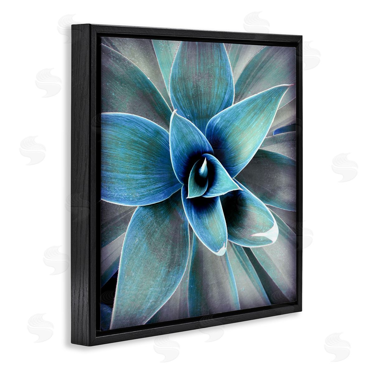 Irena Orlov Modern Close Up Plant Leaves Black Floating Frame Canvas Wall Art Print