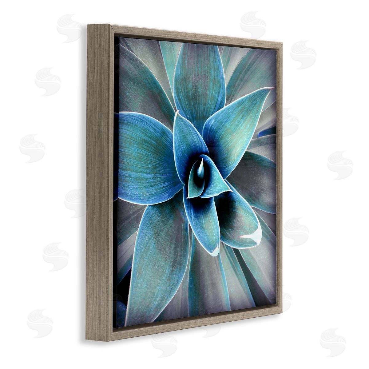 Irena Orlov Modern Close Up Plant Leaves Brown Floating Frame Canvas Wall Art Print