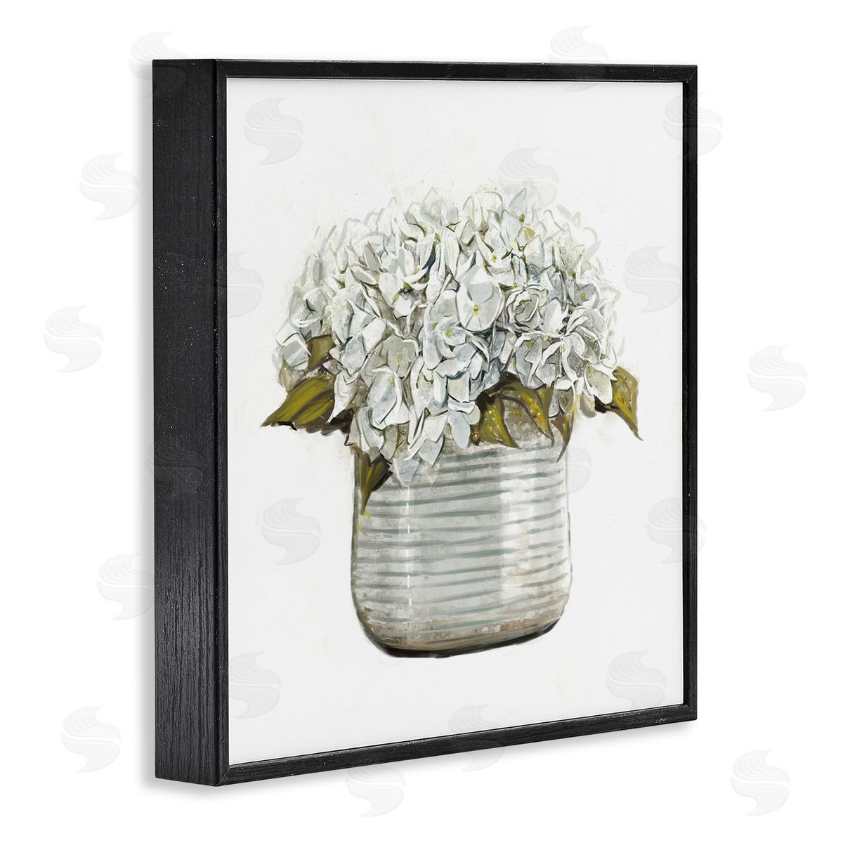 Ziwei Li Country Floral Planter Blooms Black Framed Glicee Wall Art Print