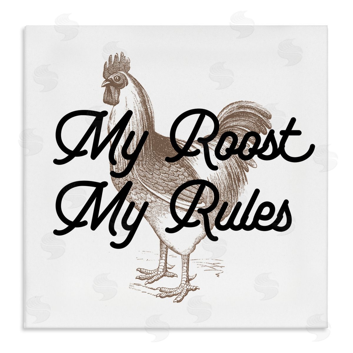 Stupell Studio My Roost & Rules Farmhouse Humor Stretched Canvas Wall Art Print