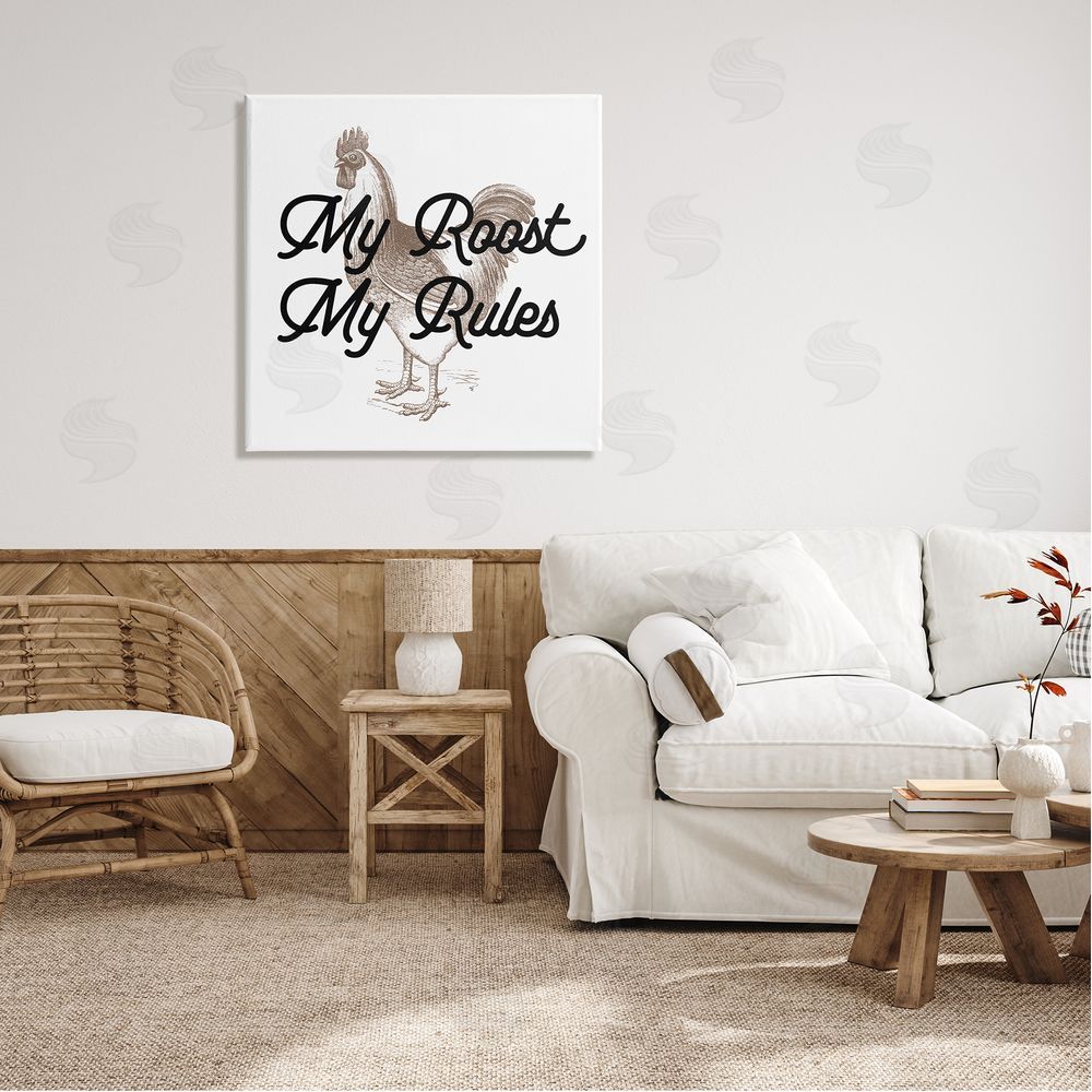 Stupell Studio My Roost & Rules Farmhouse Humor Canvas Wall Art in Room