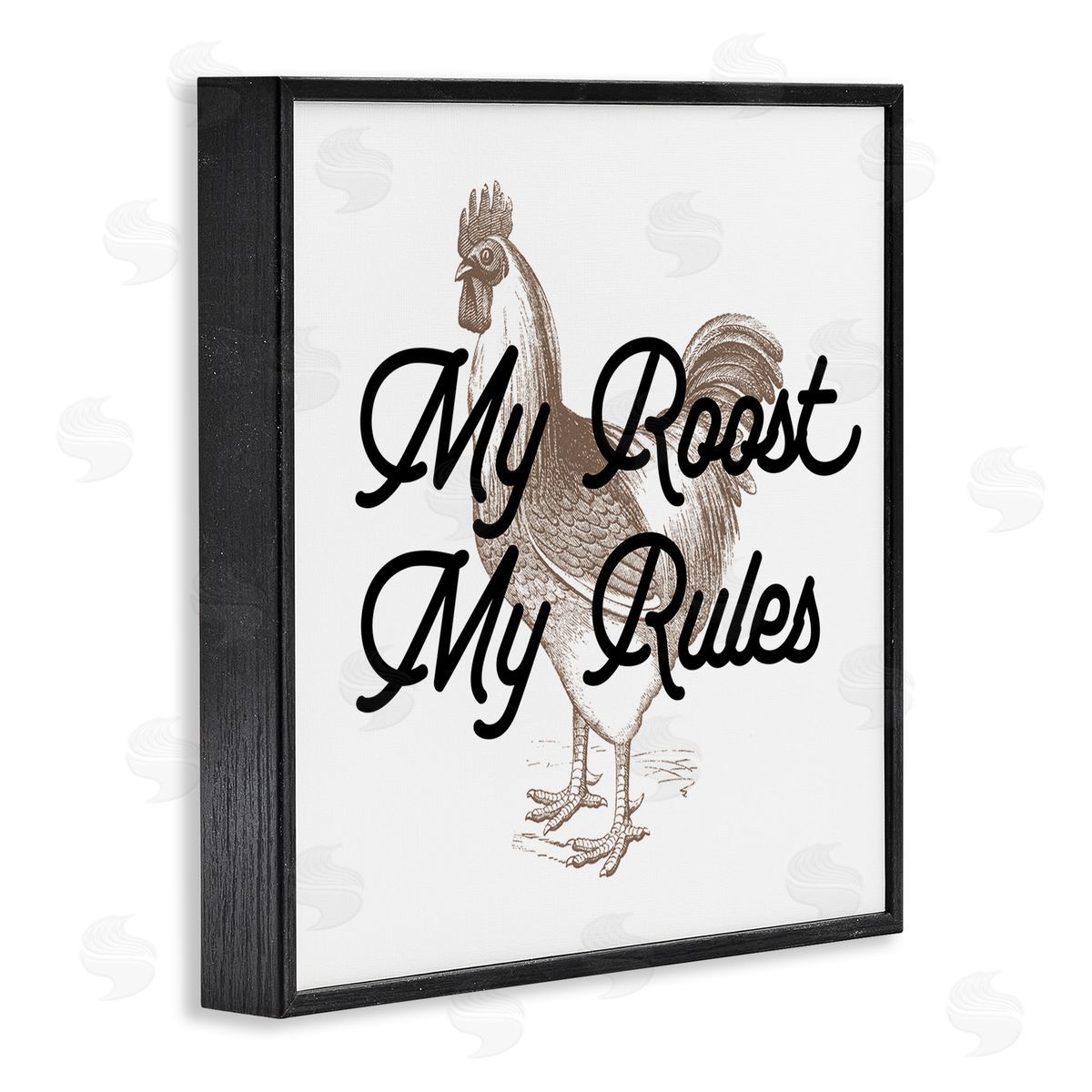 Stupell Studio My Roost & Rules Farmhouse Humor Black Framed Glicee Wall Art Print