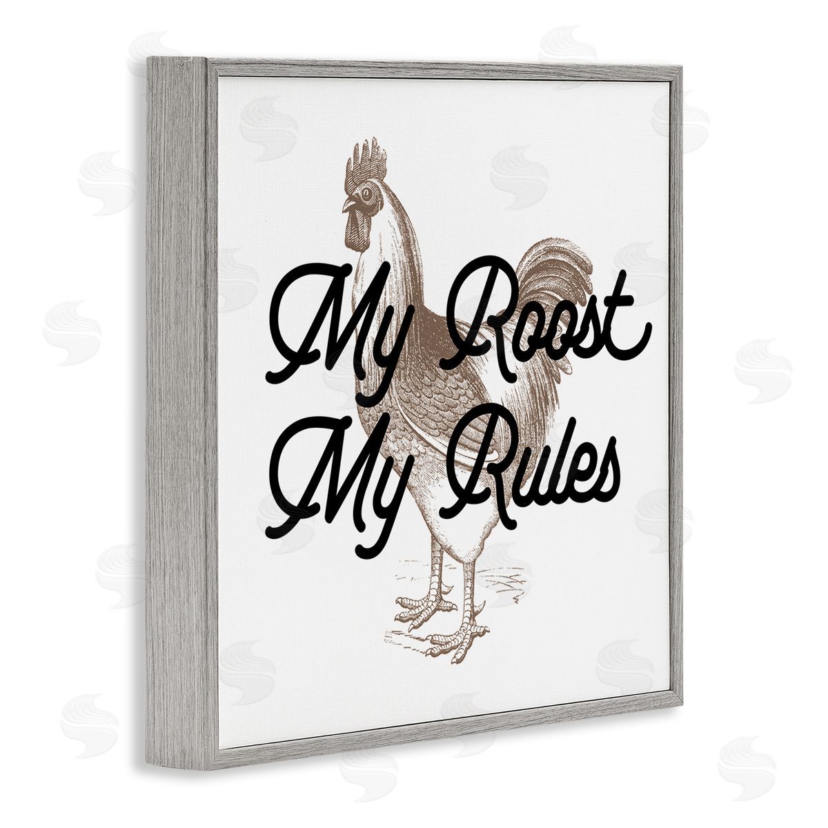 Stupell Studio My Roost & Rules Farmhouse Humor Gray Framed Glicee Wall Art Print