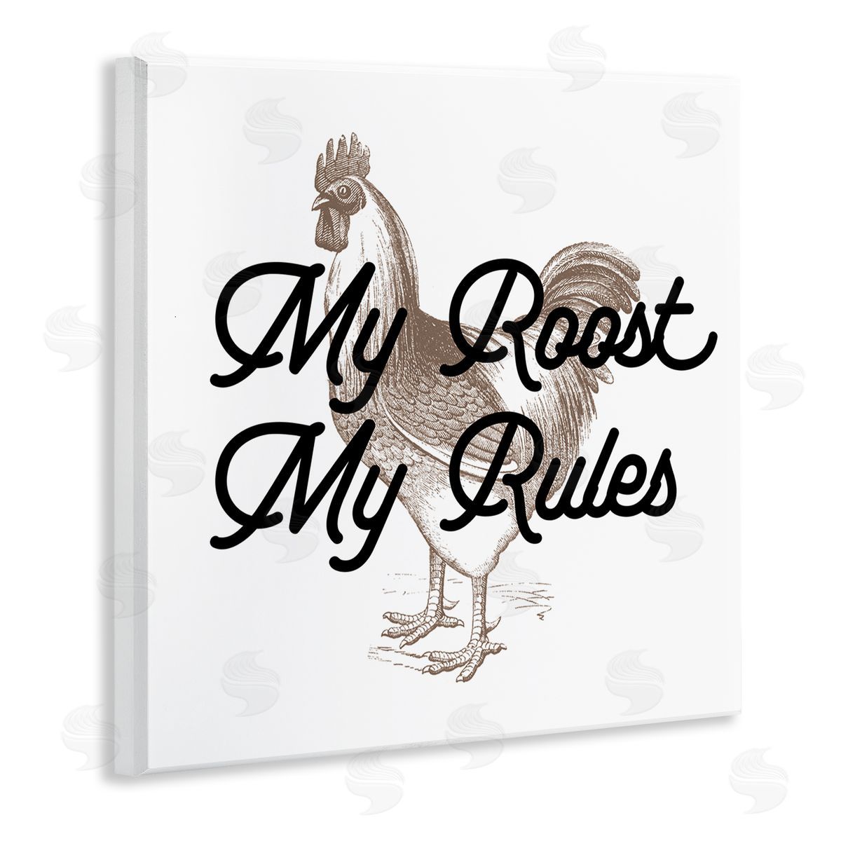 Stupell Studio My Roost & Rules Farmhouse Humor Wooden Wall Plaque Art Print
