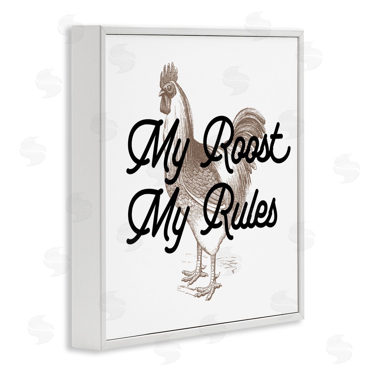 Stupell Studio My Roost & Rules Farmhouse Humor White Framed Glicee Wall Art Print