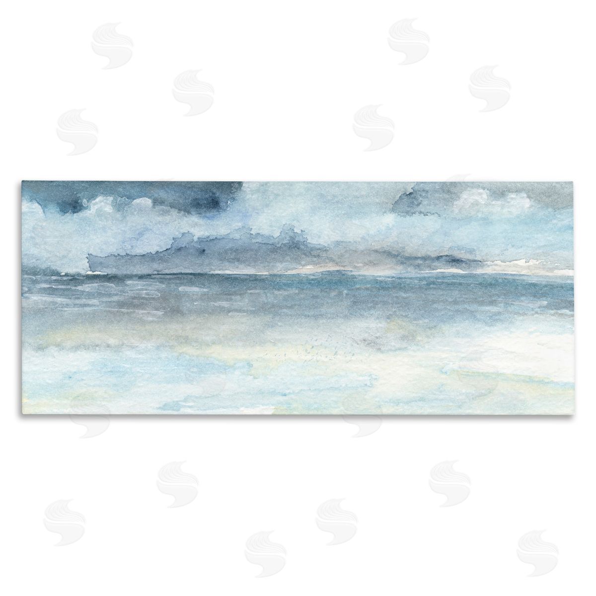Abstract Cloudy Ocean Waves Canvas Wall Art, Home Decor by Regina Moore
