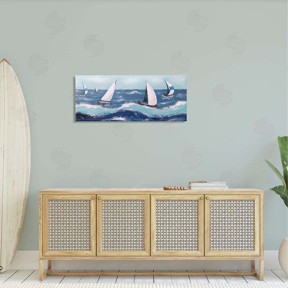 Jade Reynolds Sea Waves Splashing Sailboats