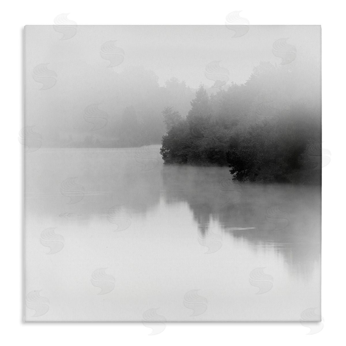 Nicholas Bell Foggy Lake Mysterious Reflection Stretched Canvas Wall Art Print
