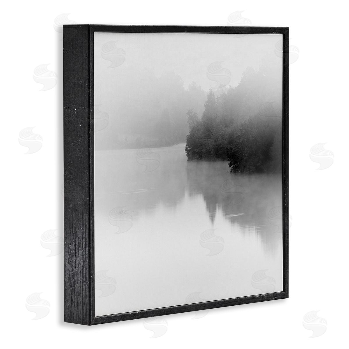 Nicholas Bell Foggy Lake Mysterious Reflection Black Framed Glicee Wall Art Print