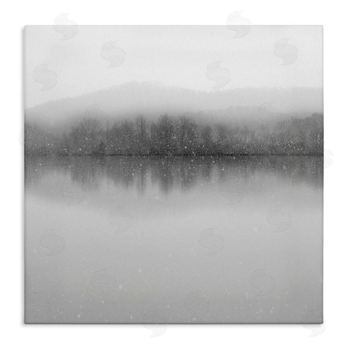Nicholas Bell Mountainous Lake Trees Reflection Stretched Canvas Wall Art Print