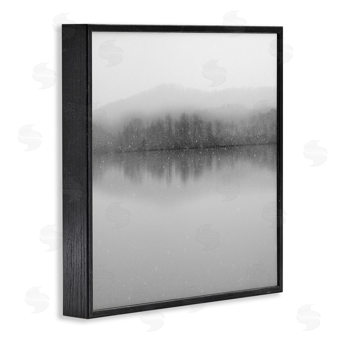 Nicholas Bell Mountainous Lake Trees Reflection Black Framed Glicee Wall Art Print