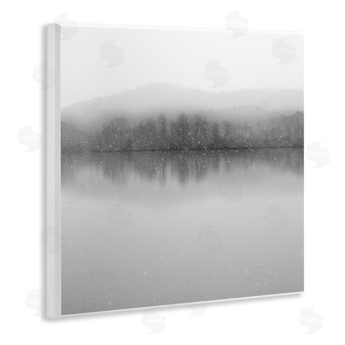 Nicholas Bell Mountainous Lake Trees Reflection Wooden Wall Plaque Art Print