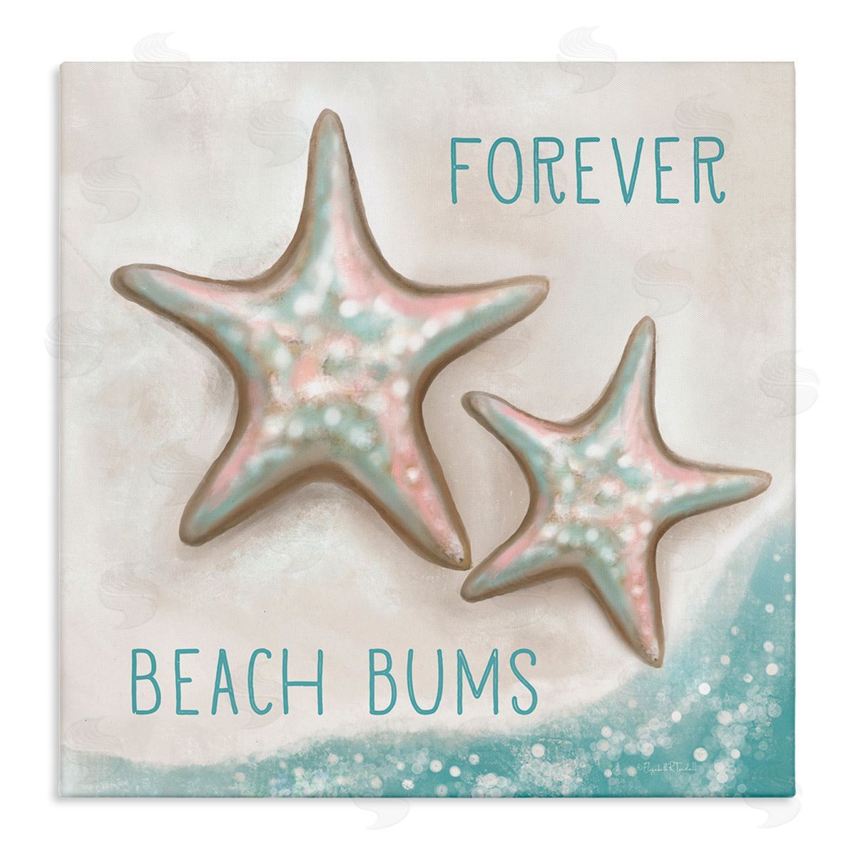 Elizabeth Tyndall Forever Beach Bums Starfish Duo Stretched Canvas Wall Art Print