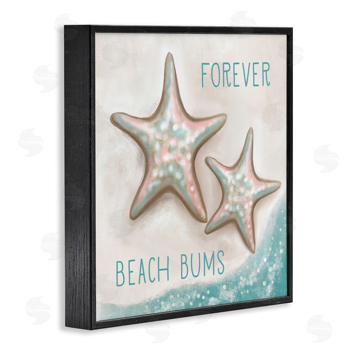 Elizabeth Tyndall Forever Beach Bums Starfish Duo Black Framed Glicee Wall Art Print