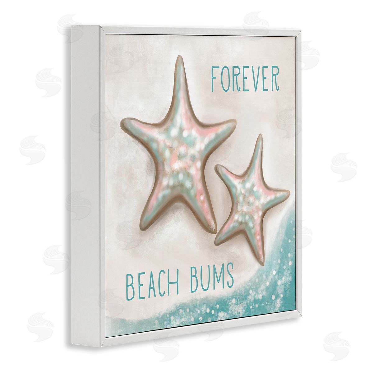 Elizabeth Tyndall Forever Beach Bums Starfish Duo White Framed Glicee Wall Art Print