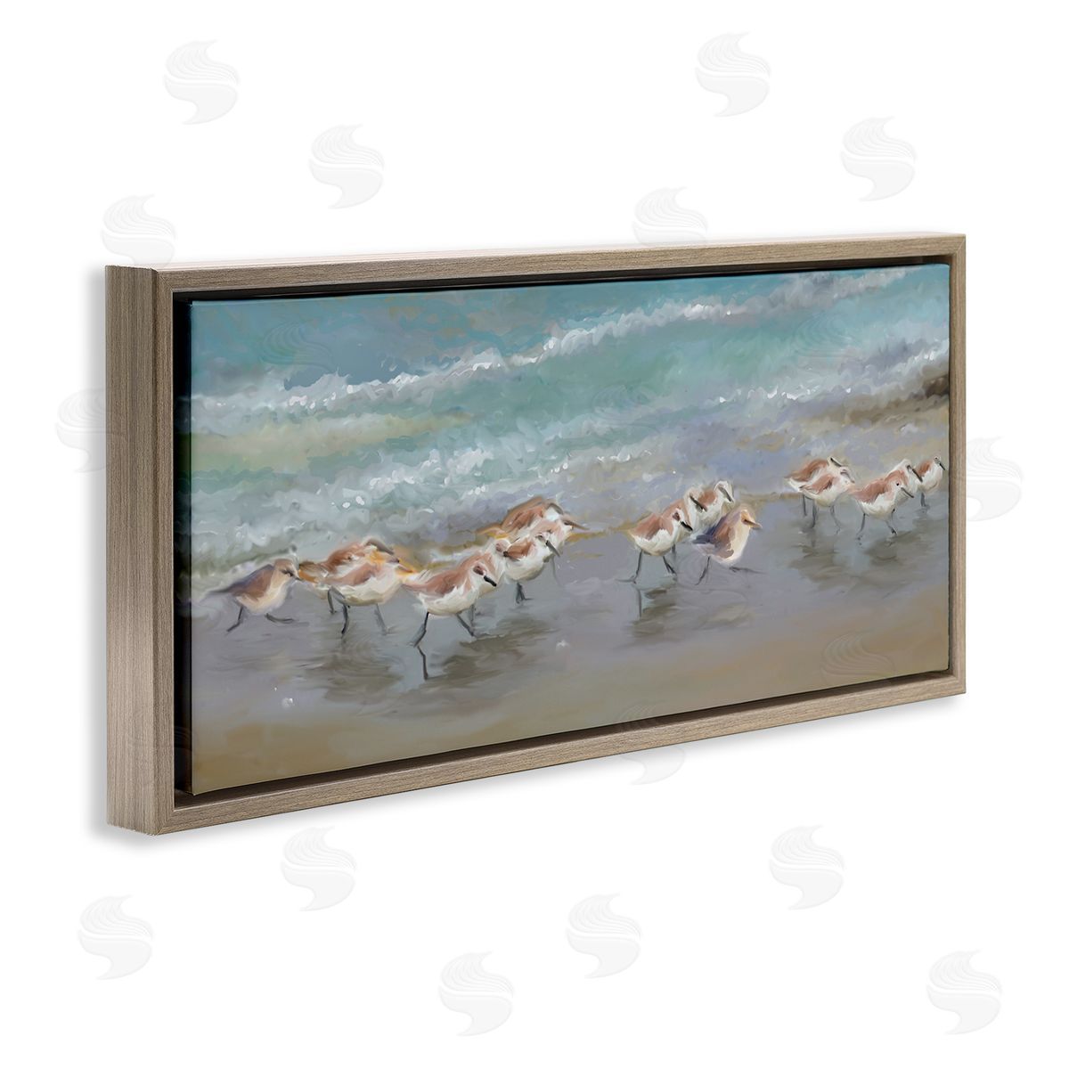 Rick Novak Sandpiper Flock Shoreline Splashing