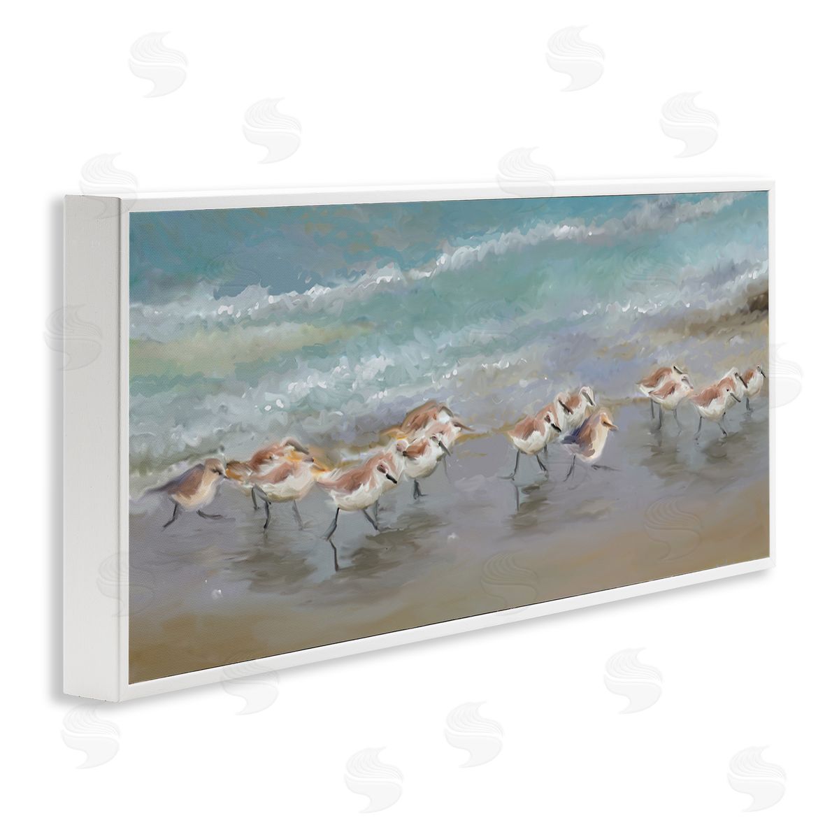 Rick Novak Sandpiper Flock Shoreline Splashing