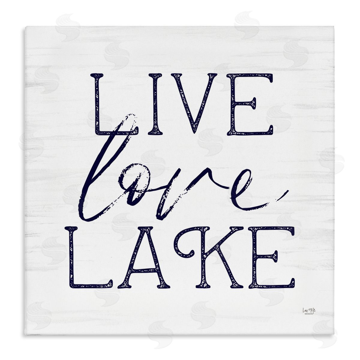 Lux + Me Designs Live Love Lake Rustic Nautical Stretched Canvas Wall Art Print