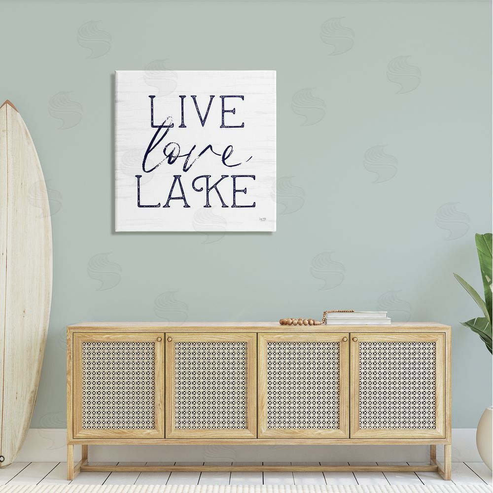 Lux + Me Designs Live Love Lake Rustic Nautical Canvas Wall Art in Room