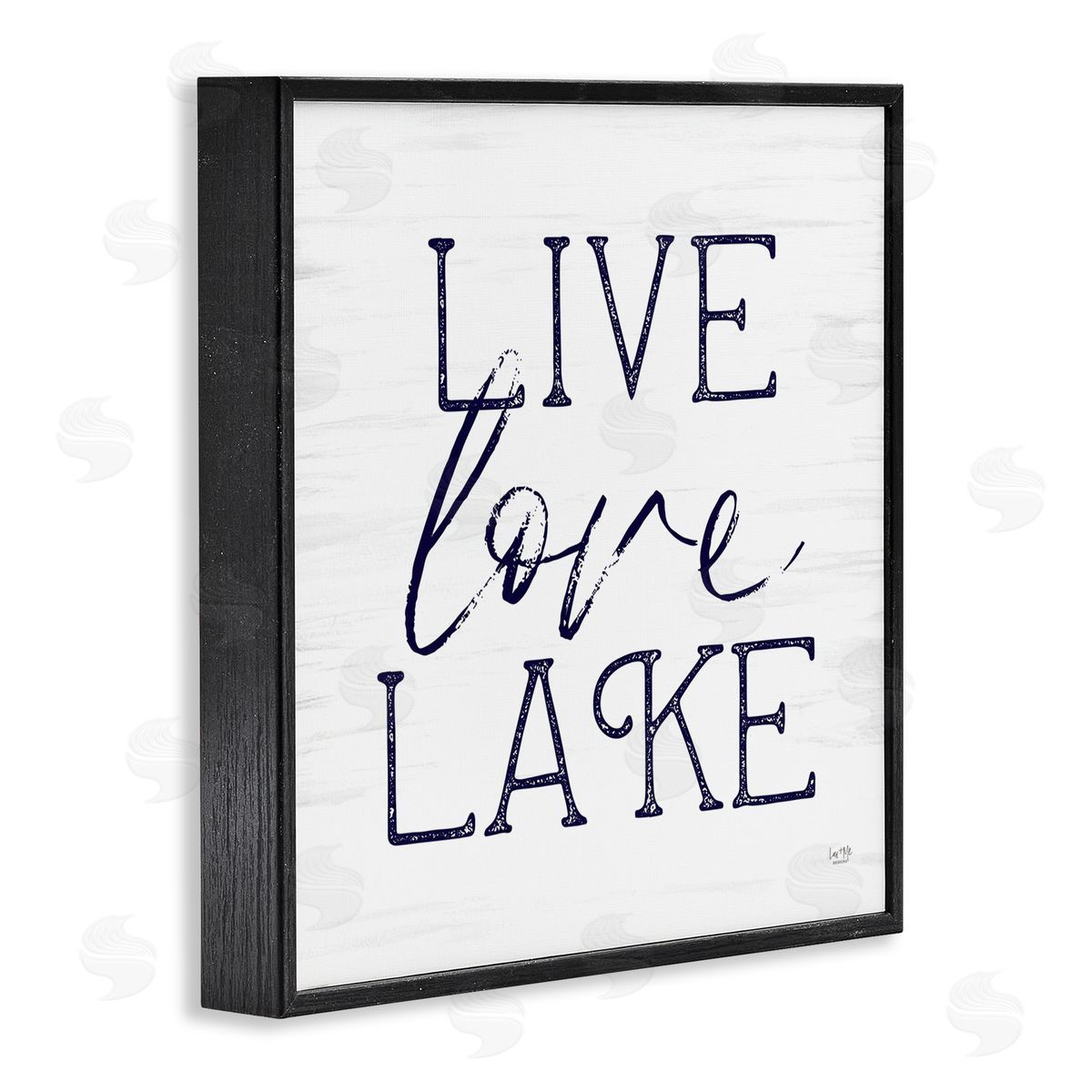 Lux + Me Designs Live Love Lake Rustic Nautical Black Framed Glicee Wall Art Print