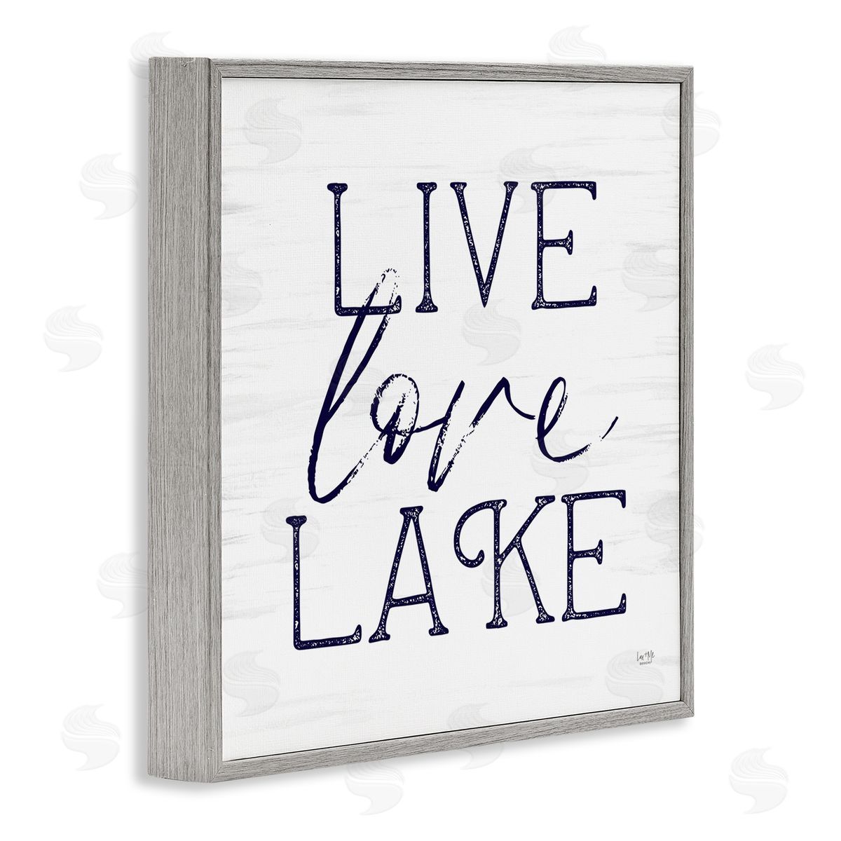 Lux + Me Designs Live Love Lake Rustic Nautical Gray Framed Glicee Wall Art Print