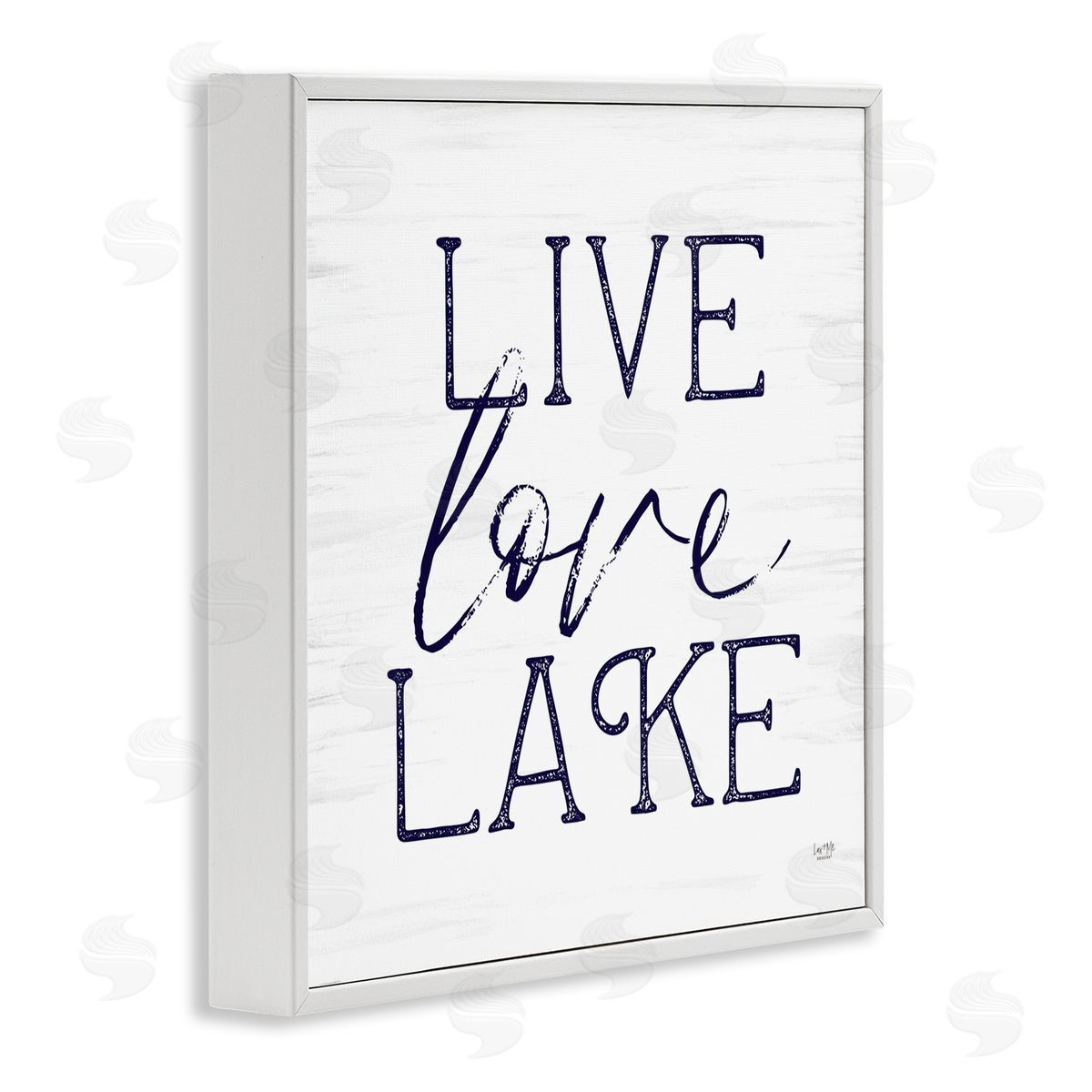 Lux + Me Designs Live Love Lake Rustic Nautical White Framed Glicee Wall Art Print