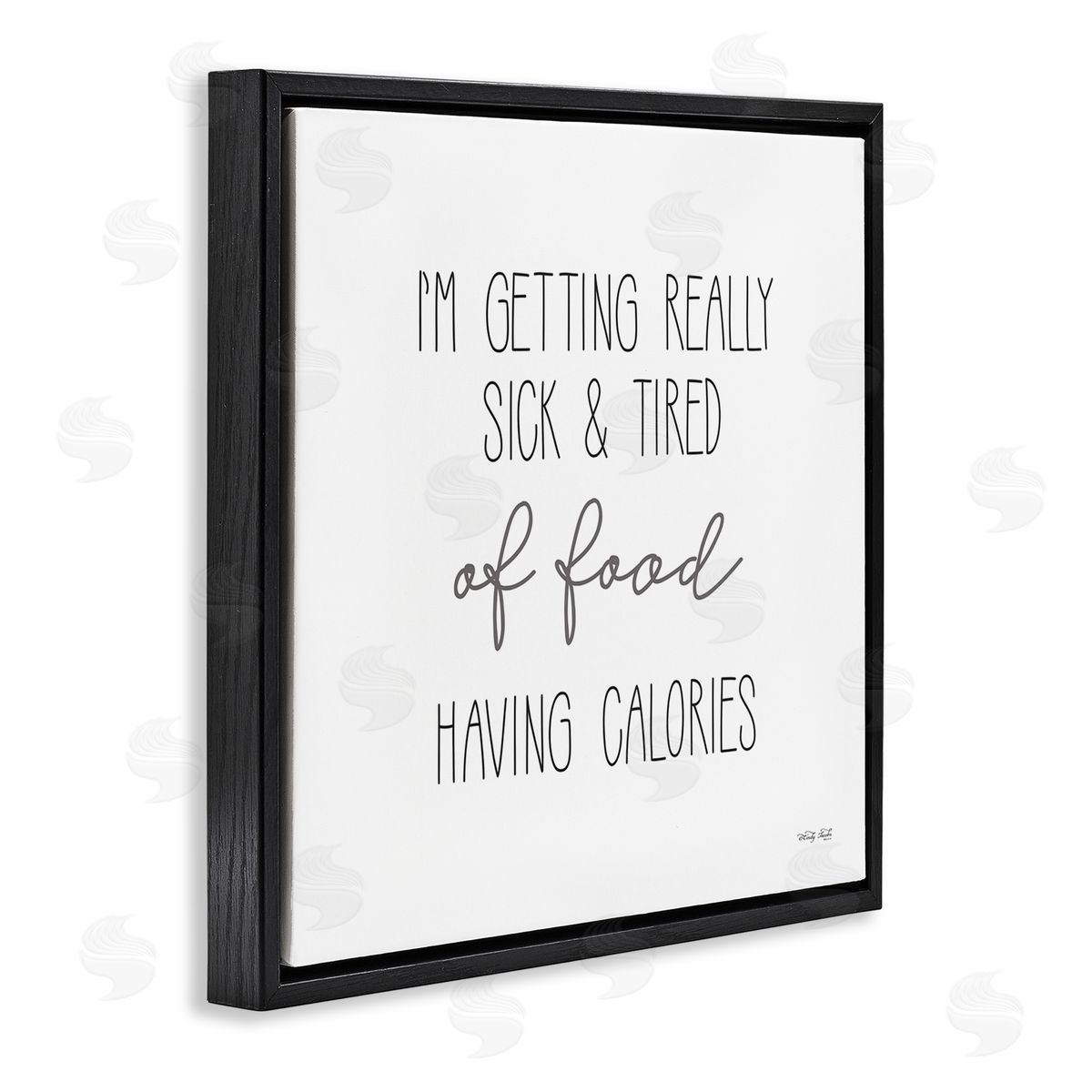 Cindy Jacobs Sick Of Food Having Calories Funny Black Floating Frame Canvas Wall Art Print