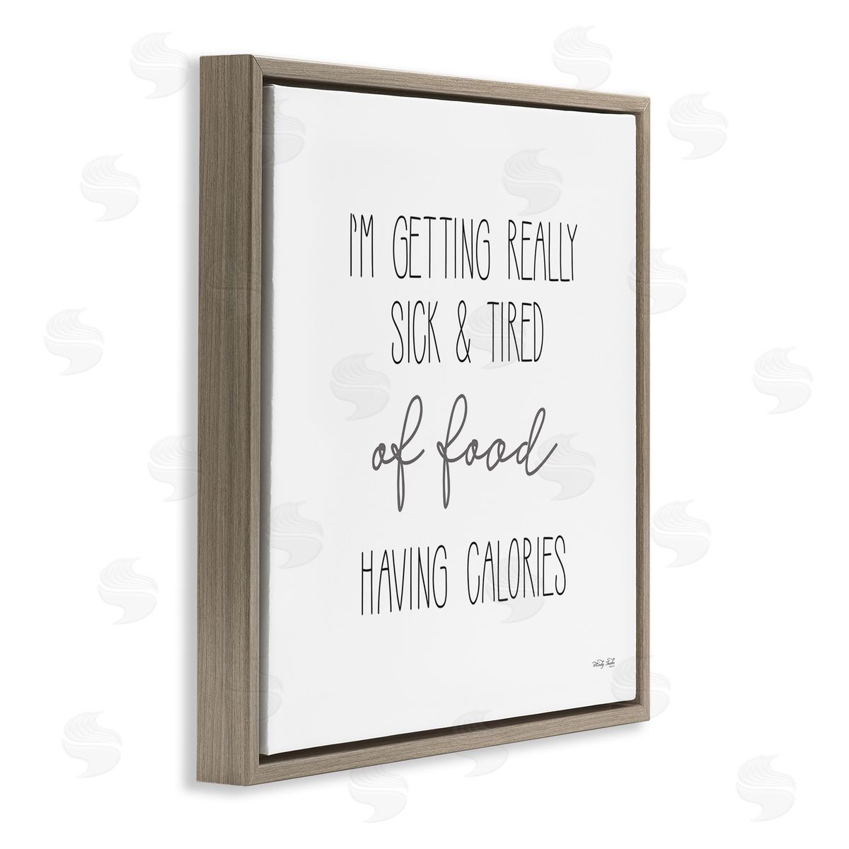 Cindy Jacobs Sick Of Food Having Calories Funny Brown Floating Frame Canvas Wall Art Print