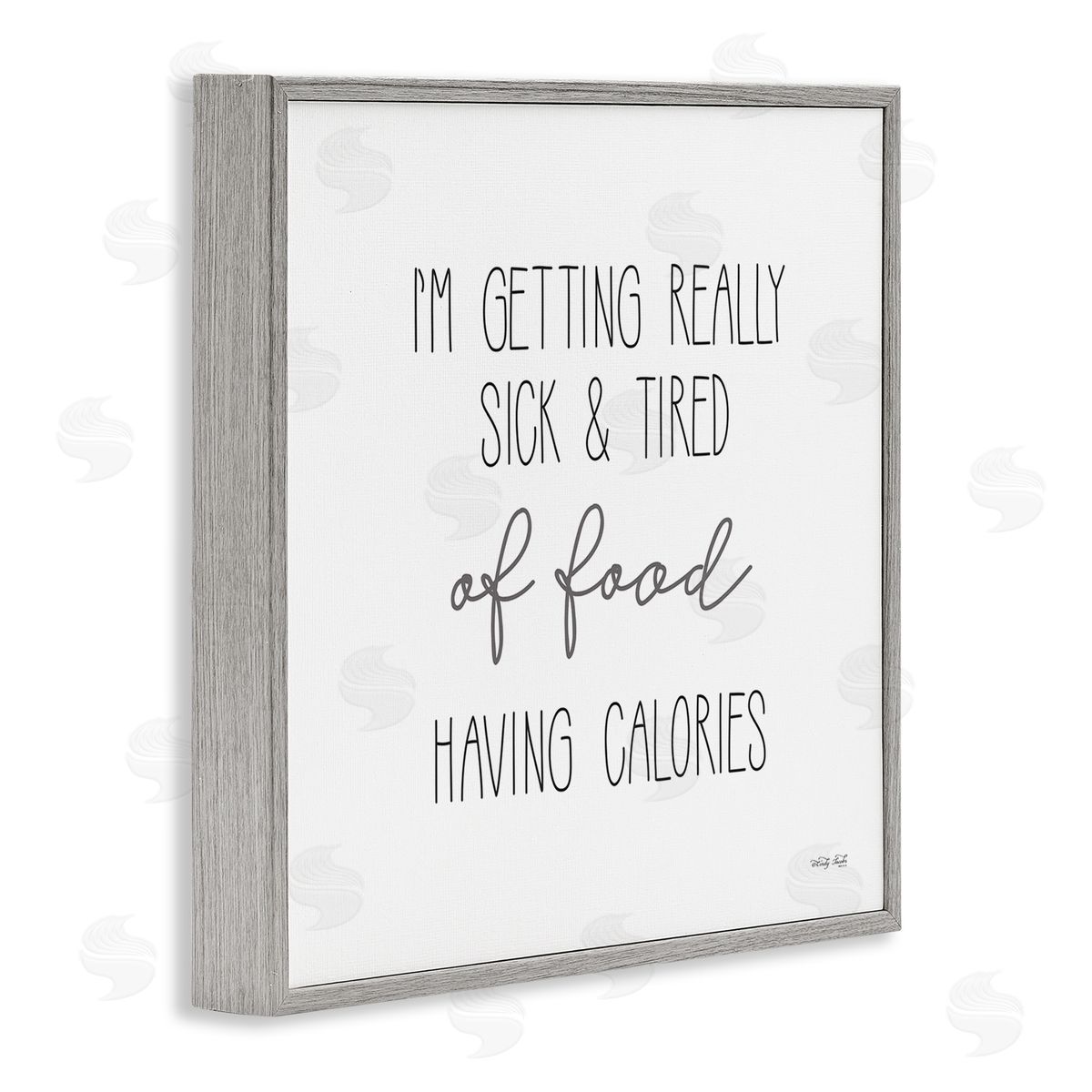 Cindy Jacobs Sick Of Food Having Calories Funny Gray Framed Glicee Wall Art Print