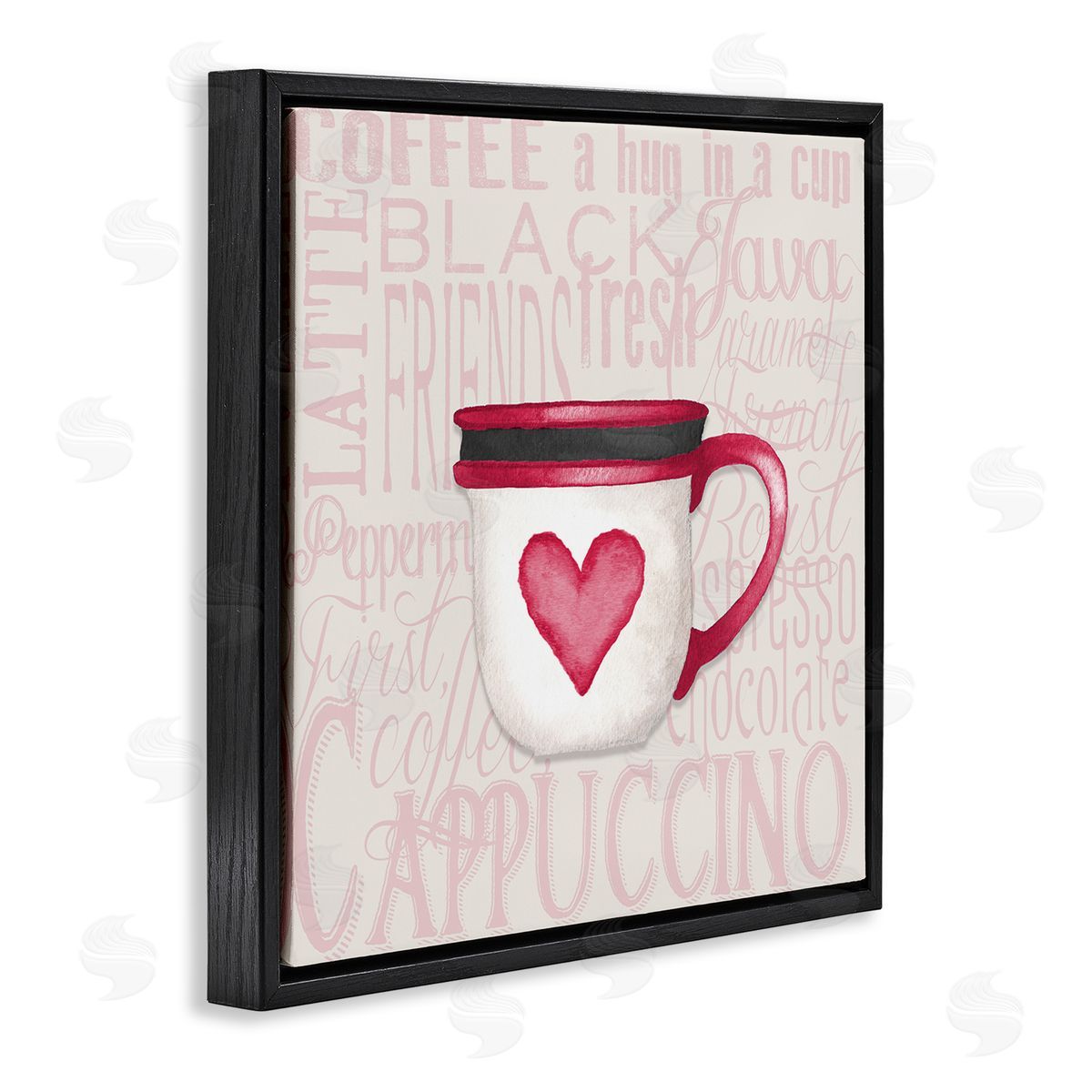 Elizabeth Medley Heart Coffee Mug Latte Kitchen Black Floating Frame Canvas Wall Art Print