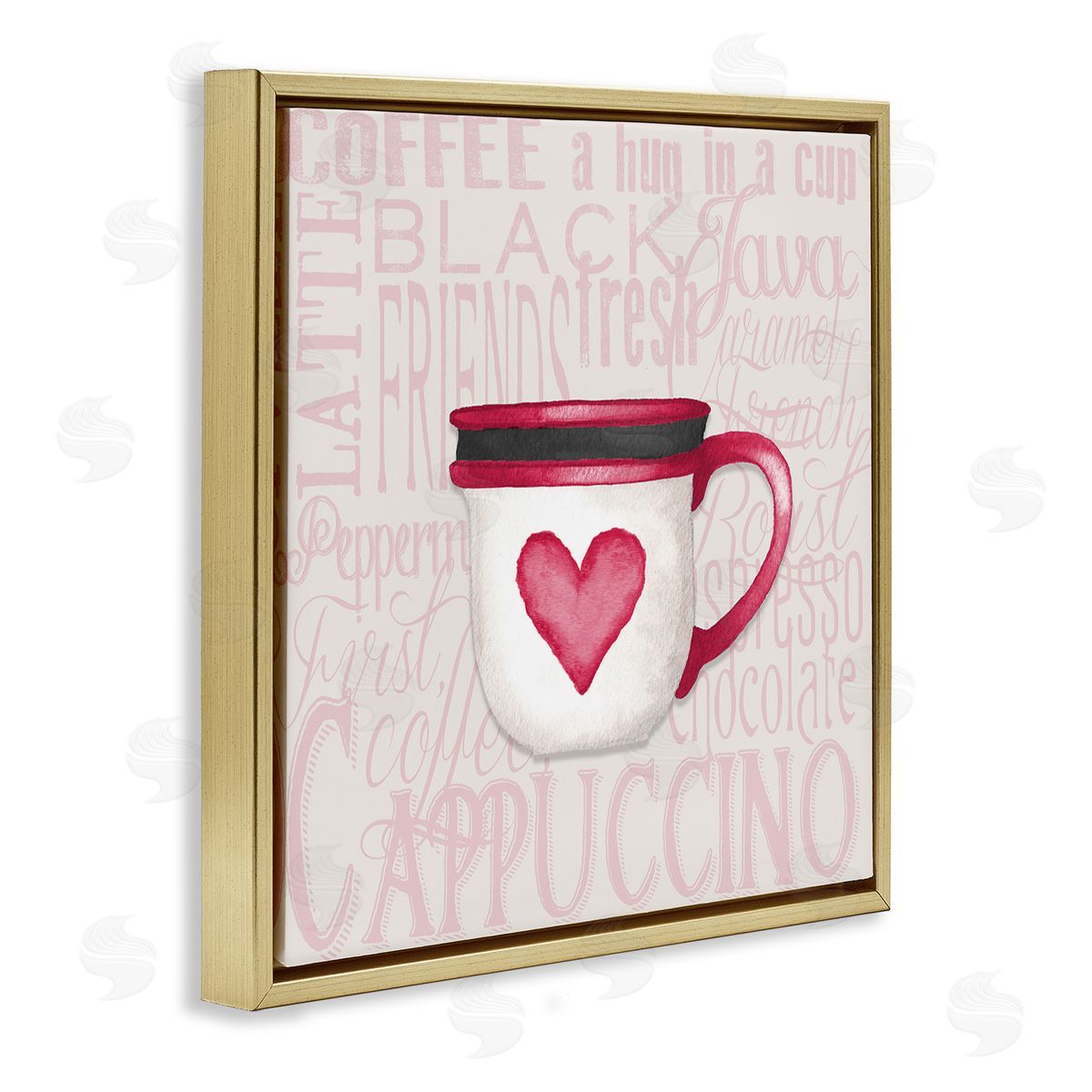 Elizabeth Medley Heart Coffee Mug Latte Kitchen Gold Floating Frame Canvas Wall Art Print