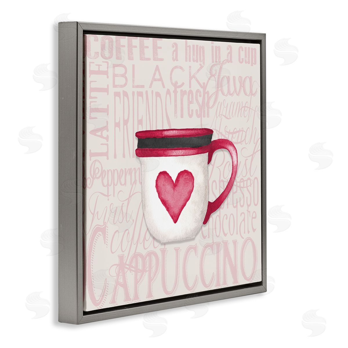 Elizabeth Medley Heart Coffee Mug Latte Kitchen Gray Floating Frame Canvas Wall Art Print