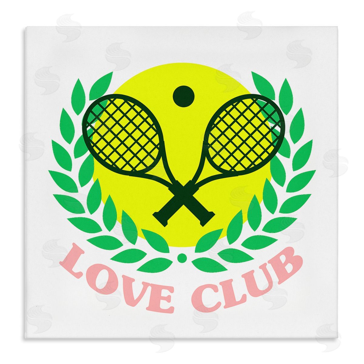 Stupell Studio Love Club Tennis Rackets Sports Stretched Canvas Wall Art Print