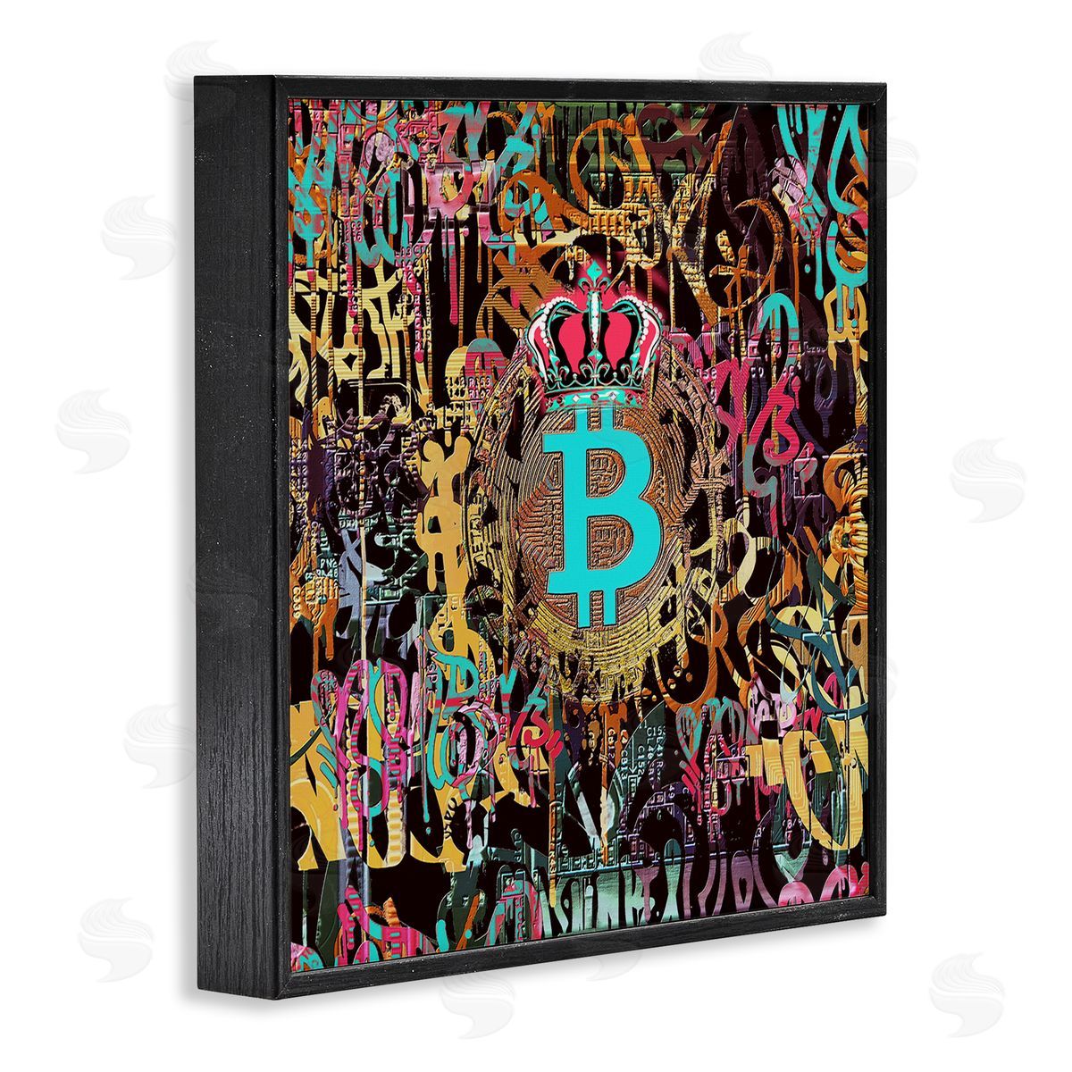 Irena Orlov Graffiti Street Style Bitcoin Symbol Black Framed Glicee Wall Art Print