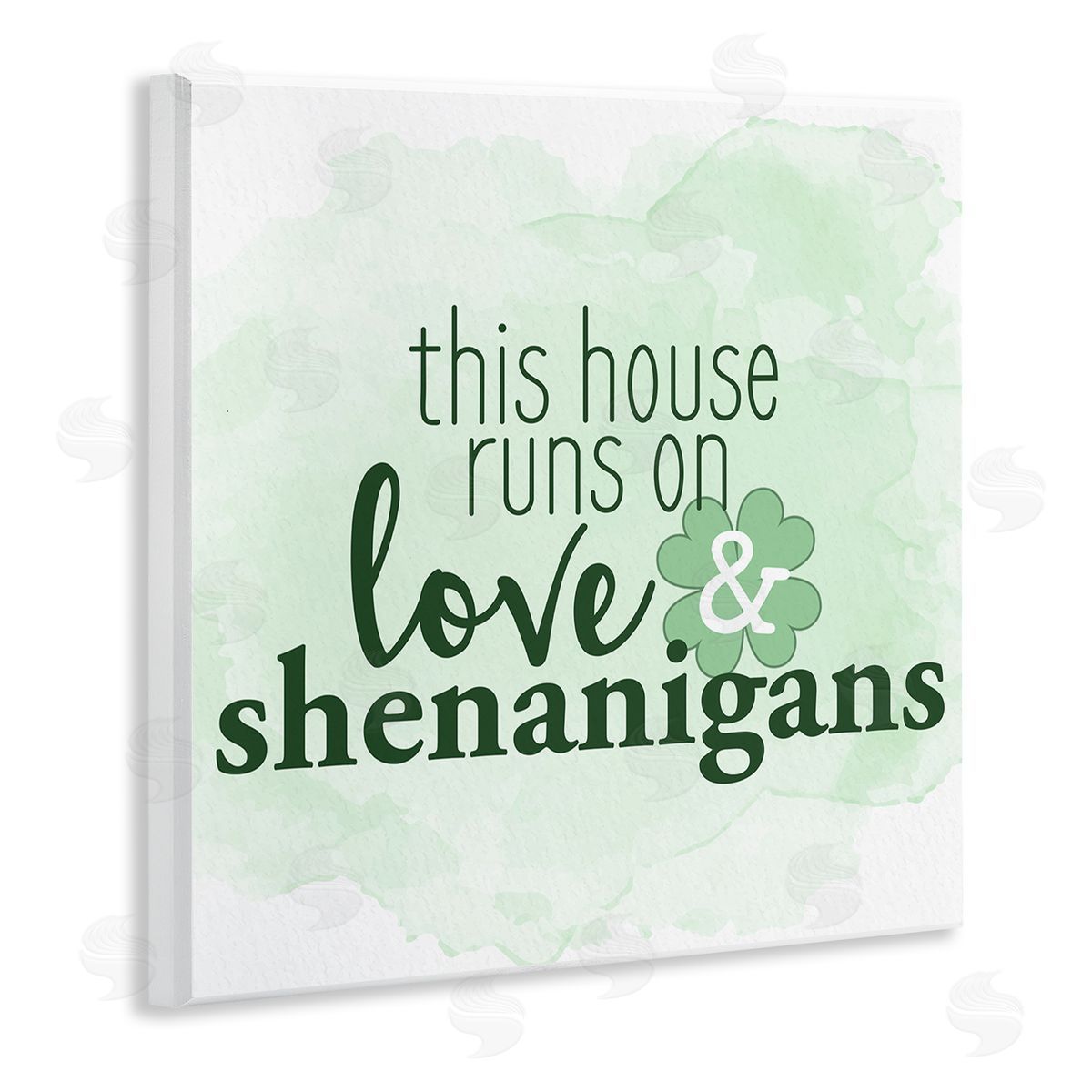 Kim Allen Love & Shenanigans Family Shamrock Phrase Wooden Wall Plaque Art Print