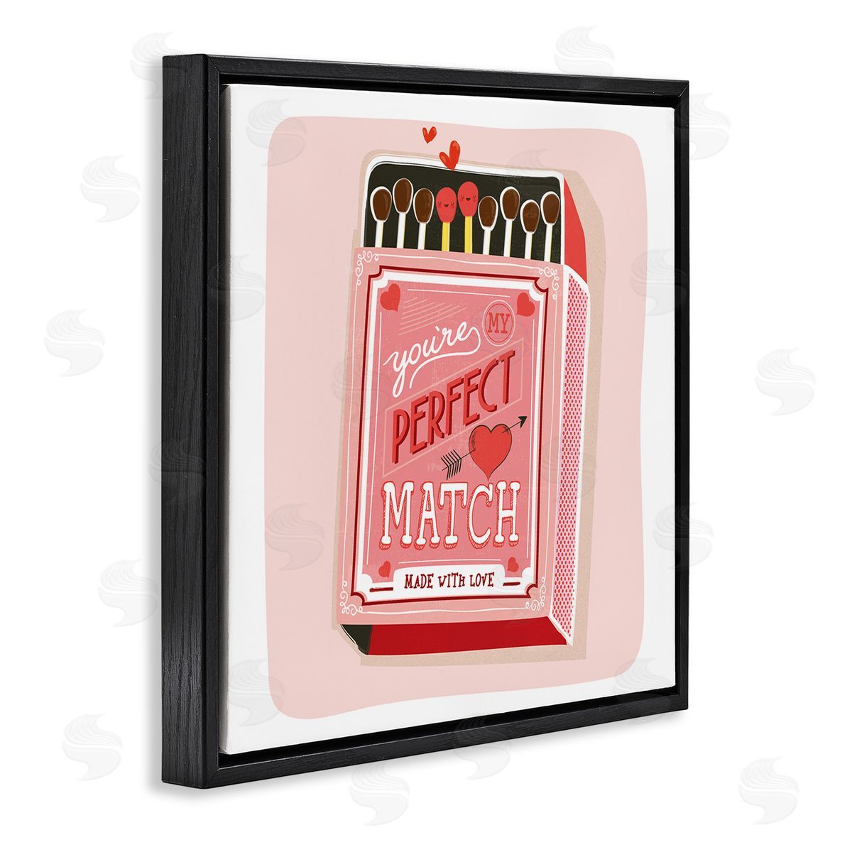 Pan Georgiou My Perfect Match Fun Romance Black Floating Frame Canvas Wall Art Print