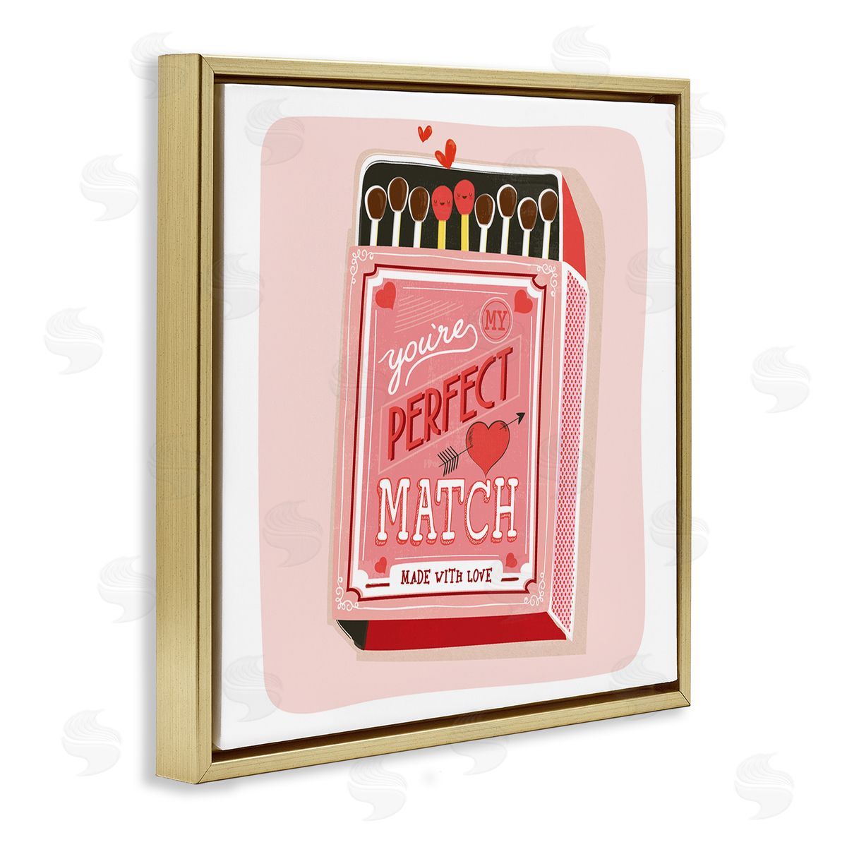Pan Georgiou My Perfect Match Fun Romance Gold Floating Frame Canvas Wall Art Print
