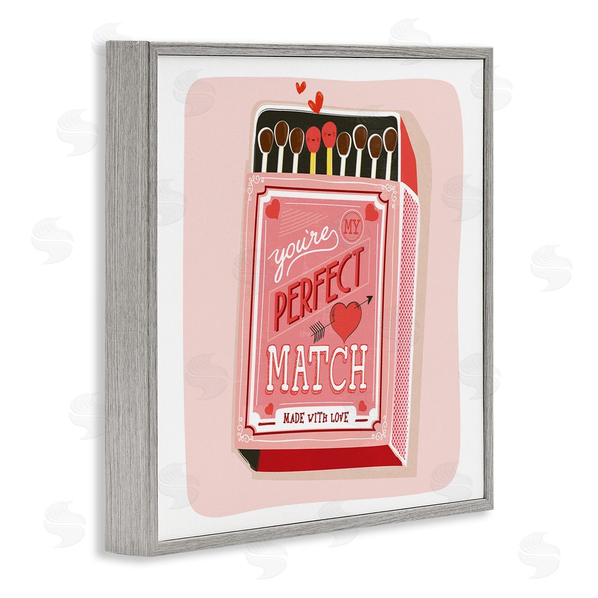 Pan Georgiou My Perfect Match Fun Romance Gray Framed Glicee Wall Art Print