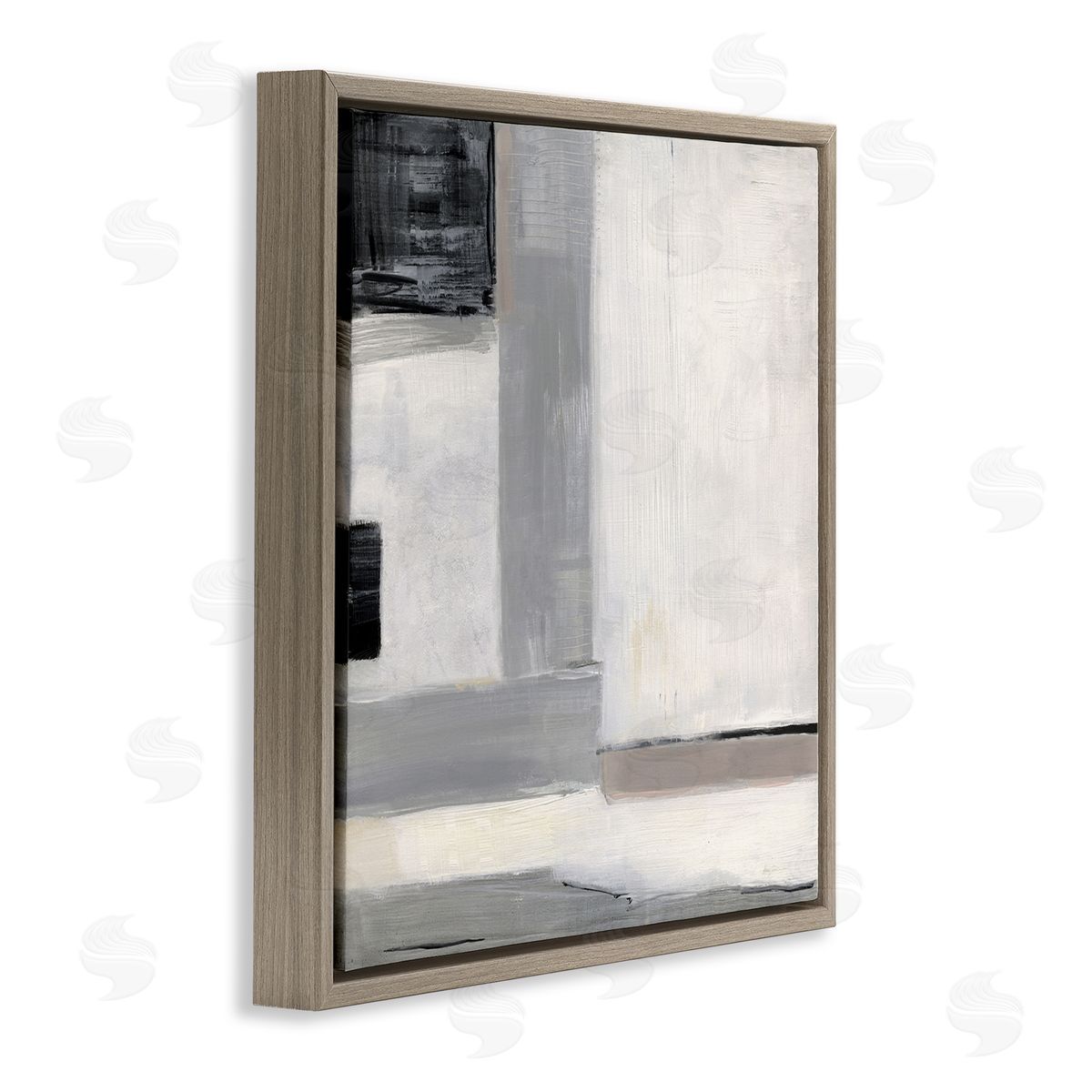 Sally Swatland Modern Abstract Urban Air Brown Floating Frame Canvas Wall Art Print
