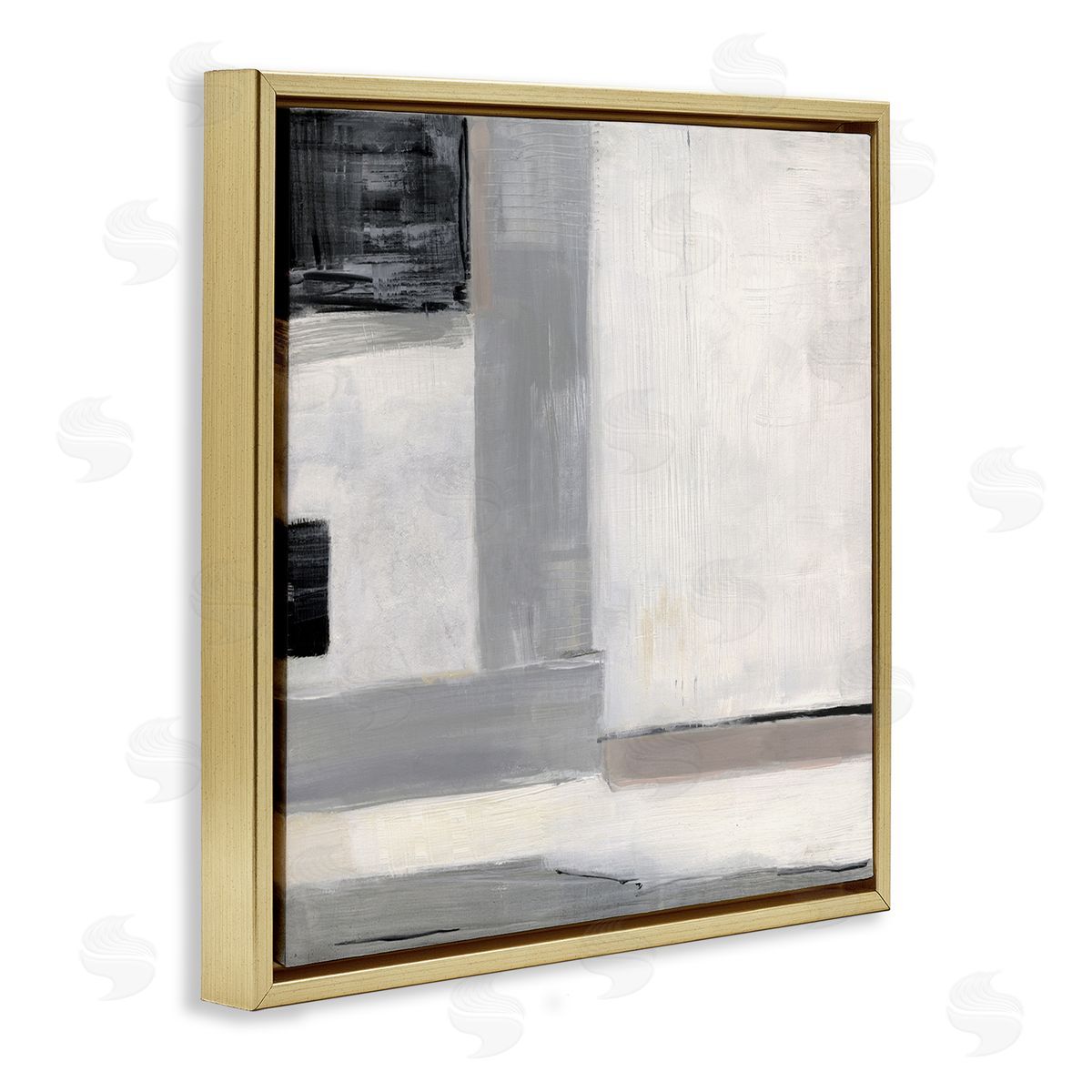 Sally Swatland Modern Abstract Urban Air Gold Floating Frame Canvas Wall Art Print