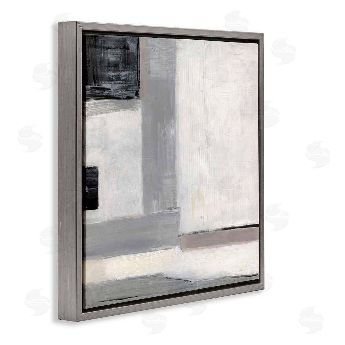 Sally Swatland Modern Abstract Urban Air Gray Floating Frame Canvas Wall Art Print