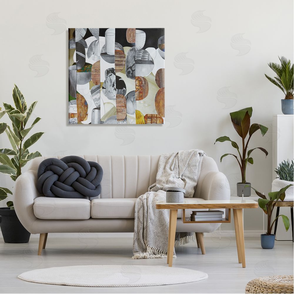 Coco Good Nubian Sundance Abstract Shapes Collage Canvas Wall Art in Room